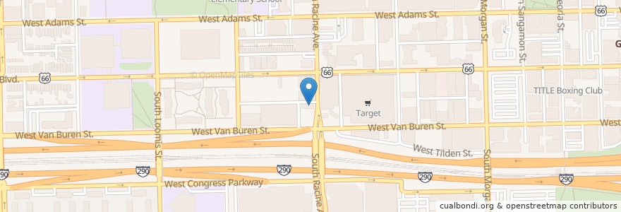 Mapa de ubicacion de Wise Owl Drinkery & Cookhouse en 미국, 일리노이, 시카고.