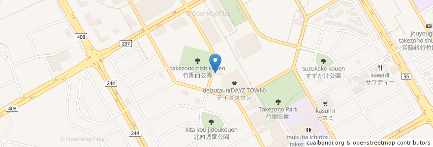Mapa de ubicacion de Katsu Ryu en Japão, 茨城県, つくば市.