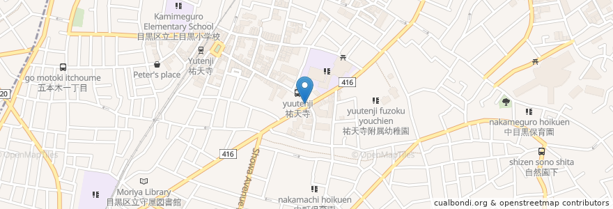 Mapa de ubicacion de Keats en Japão, Tóquio, 目黒区.