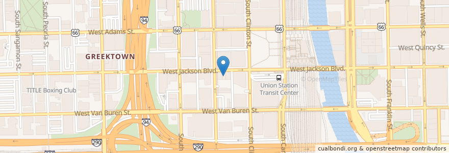 Mapa de ubicacion de Lou Mitchell’s Restaurant & Bakery en 미국, 일리노이, 시카고.