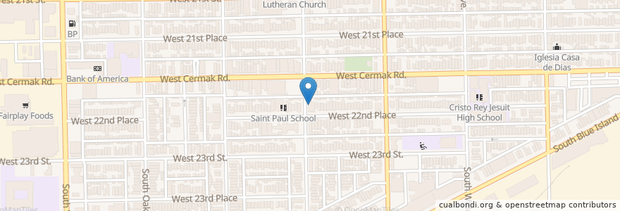 Mapa de ubicacion de Martin’s Corner en Estados Unidos Da América, Illinois, Chicago.