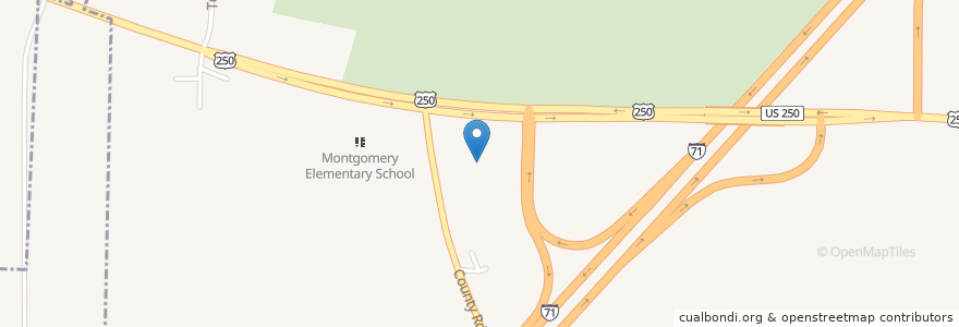 Mapa de ubicacion de Starbucks en 미국, 오하이오 주, Ashland County, Montgomery Township.