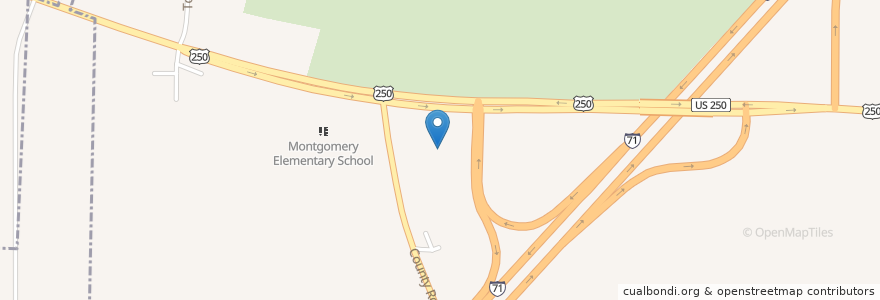 Mapa de ubicacion de Popeyes en 미국, 오하이오 주, Ashland County, Montgomery Township.