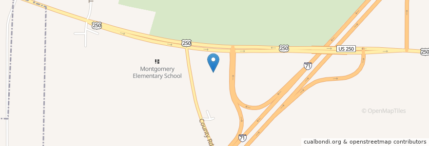 Mapa de ubicacion de Taco Bell en 미국, 오하이오 주, Ashland County, Montgomery Township.