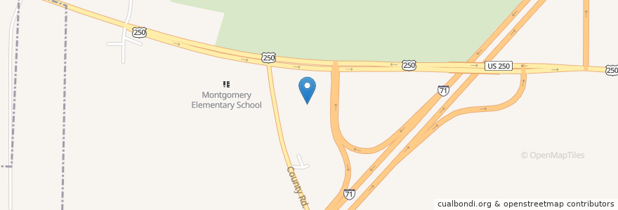 Mapa de ubicacion de Pizza Hut Express en ایالات متحده آمریکا, اوهایو, Ashland County, Montgomery Township.