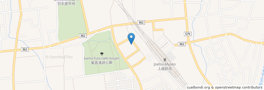 Mapa de ubicacion de 釜ぶたの湯 en 日本, 新潟県, 上越市.