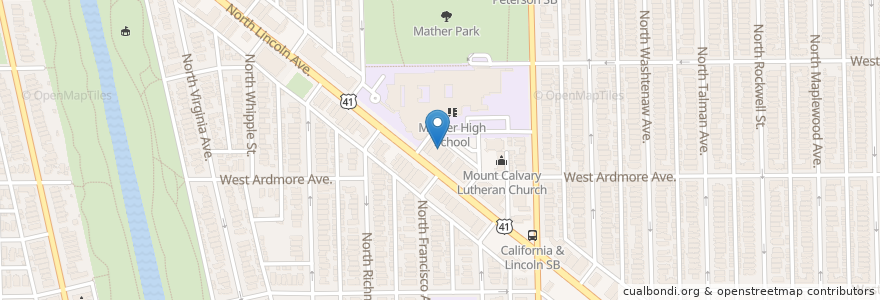 Mapa de ubicacion de Ninveh en 미국, 일리노이, 시카고.