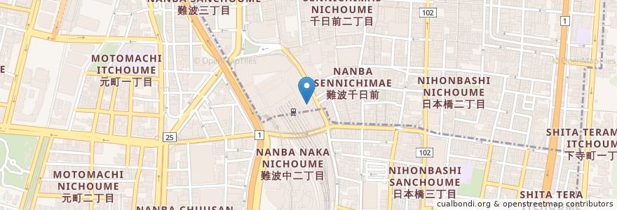 Mapa de ubicacion de エコステーション21 高島屋大阪店 en 일본, 오사카부, 오사카, 나니와구.