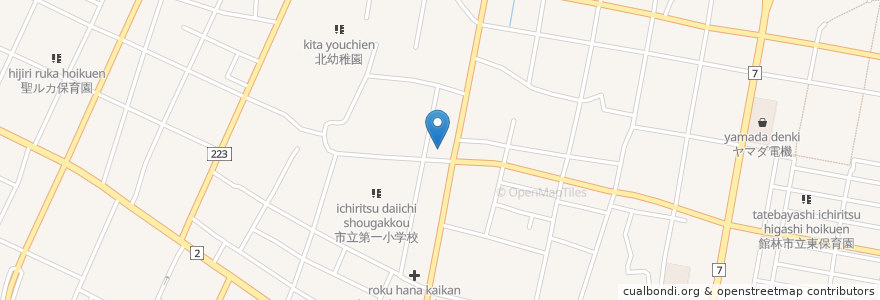 Mapa de ubicacion de 館林記念病院 en Japon, Préfecture De Gunma, 館林市.