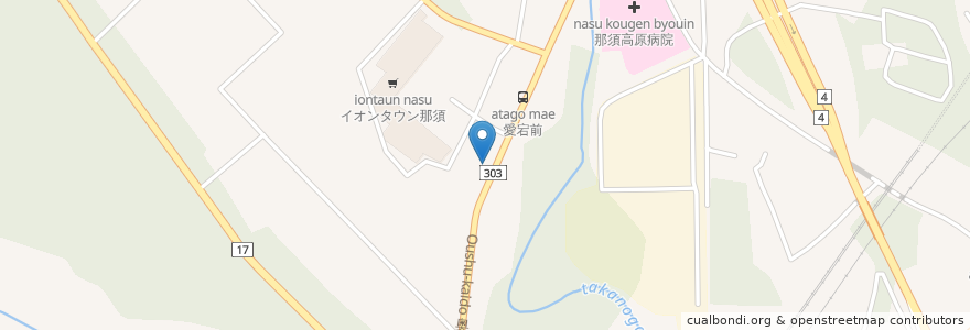 Mapa de ubicacion de 羽中田歯科 en 日本, 栃木県, 那須郡, 那須町.