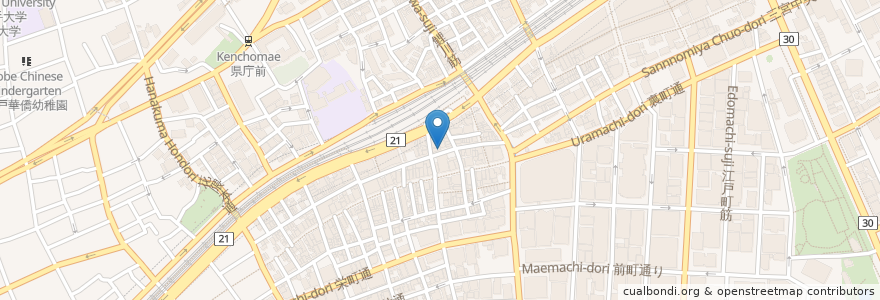 Mapa de ubicacion de 玉五郎 神戸元町店 en Japão, 兵庫県, 神戸市, 中央区.