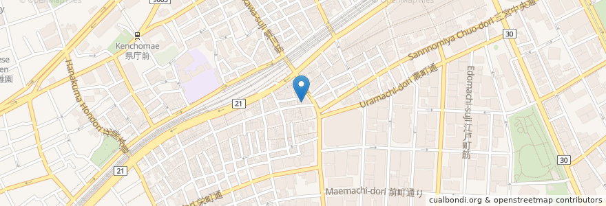 Mapa de ubicacion de 神戸元町別館牡丹園 en اليابان, 兵庫県, 神戸市, 中央区.