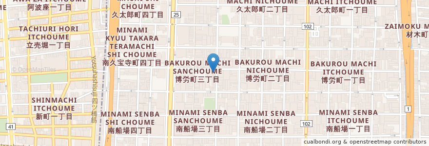 Mapa de ubicacion de 和座わざ en 日本, 大阪府, 大阪市, 中央区.