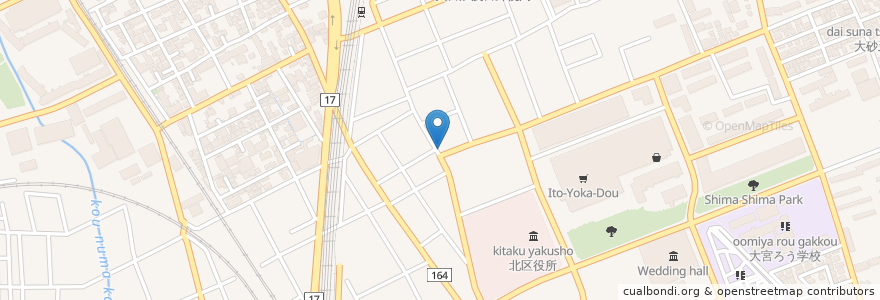 Mapa de ubicacion de コスモ薬局大宮 en Jepun, 埼玉県, さいたま市, 北区.