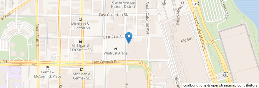 Mapa de ubicacion de Woven + Bound Restaurant en Estados Unidos Da América, Illinois, Chicago.