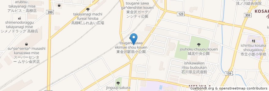 Mapa de ubicacion de 和おんの湯 en ژاپن, 石川県, 金沢市.
