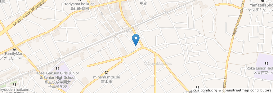 Mapa de ubicacion de 烏山耳鼻咽喉科 en Япония, Токио, Сэтагая.