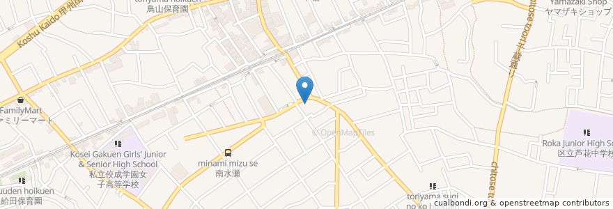 Mapa de ubicacion de 広田内科クリニック en Japonya, 東京都, 世田谷区.