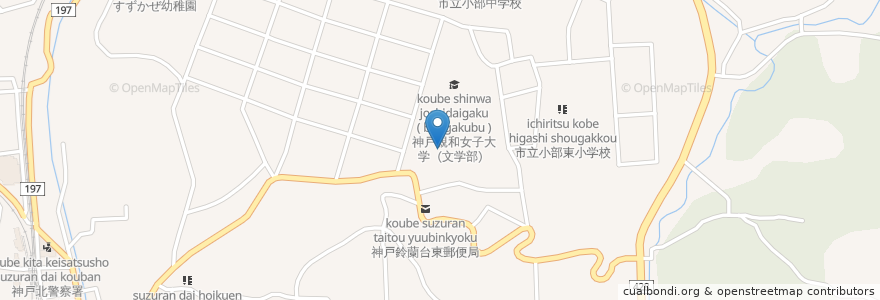 Mapa de ubicacion de クラブハウス en 日本, 兵庫県, 神戸市, 北区.