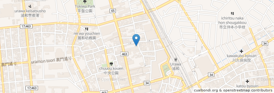 Mapa de ubicacion de タリーズコーヒー en 日本, 埼玉県, さいたま市, 浦和区.