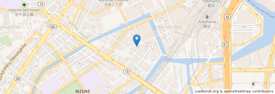 Mapa de ubicacion de 肉バル×個室 ChaCha 横浜駅西口店 en Japan, Präfektur Kanagawa, Yokohama, 西区.
