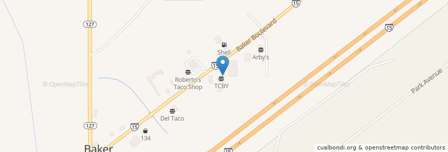 Mapa de ubicacion de Pizza Hut en Amerika Syarikat, California, San Bernardino County.