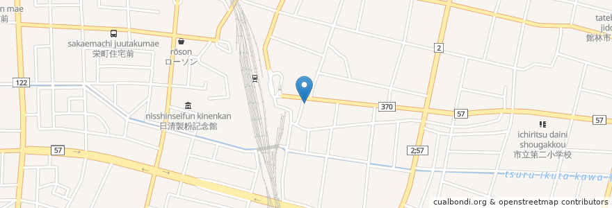 Mapa de ubicacion de ペット温泉 アニマー湯 en ژاپن, 群馬県, 館林市.