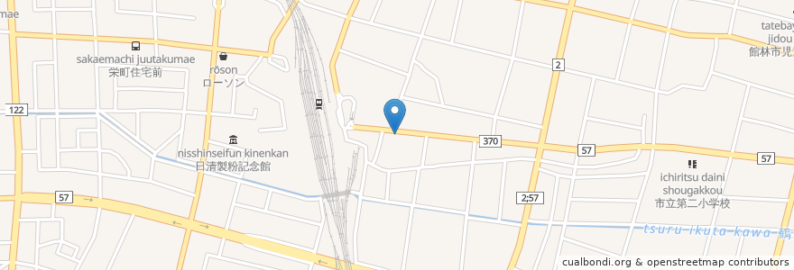 Mapa de ubicacion de 館林タクシーセンター en Япония, Гумма, 館林市.