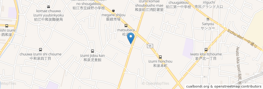Mapa de ubicacion de 十幹森稲荷 en Jepun, 東京都, 狛江市.
