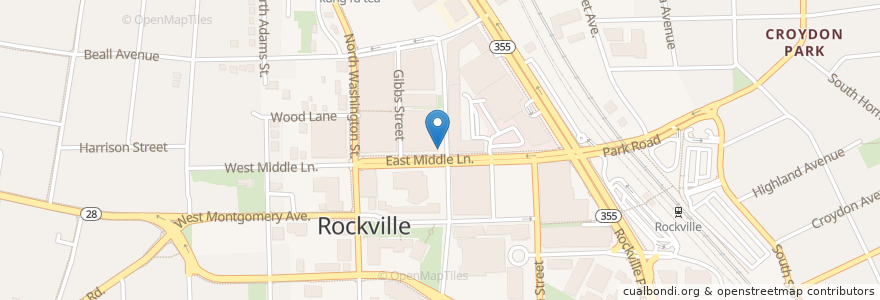 Mapa de ubicacion de Starbucks en Stati Uniti D'America, Maryland, Montgomery County, Rockville.