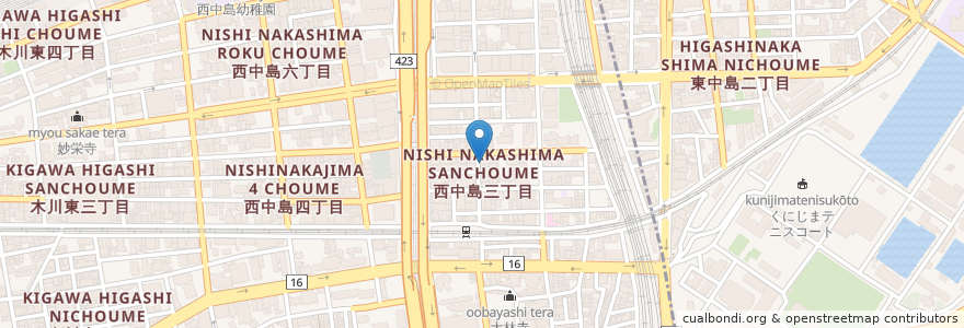 Mapa de ubicacion de 四川辣麺 en Japón, Prefectura De Osaka, Osaka, 淀川区.