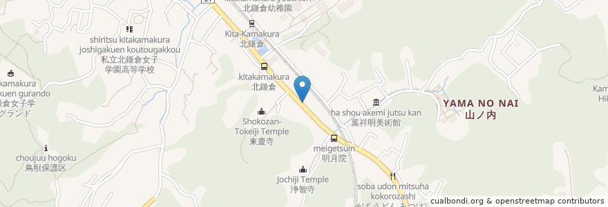 Mapa de ubicacion de 新とみ en 日本, 神奈川県, 鎌倉市.