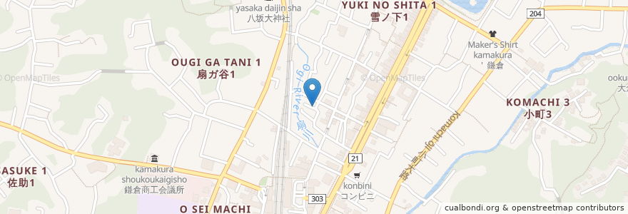 Mapa de ubicacion de ミルクホール en Giappone, Prefettura Di Kanagawa, 鎌倉市.
