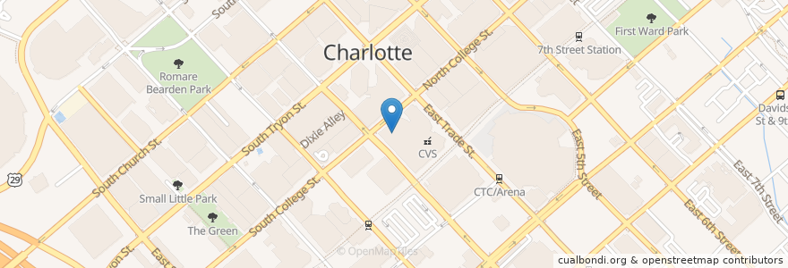 Mapa de ubicacion de Firehouse Subs en United States, North Carolina, Mecklenburg County, Charlotte.