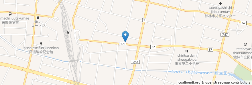 Mapa de ubicacion de ナビ個別指導学院館林校 en ژاپن, 群馬県, 館林市.