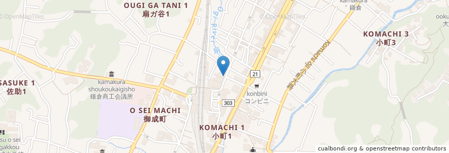 Mapa de ubicacion de ひら乃 en Japonya, 神奈川県, 鎌倉市.
