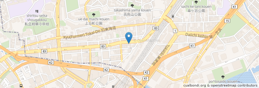 Mapa de ubicacion de 本丸亭 鶴屋町店 en Japon, Préfecture De Kanagawa, 横浜市, 神奈川区.