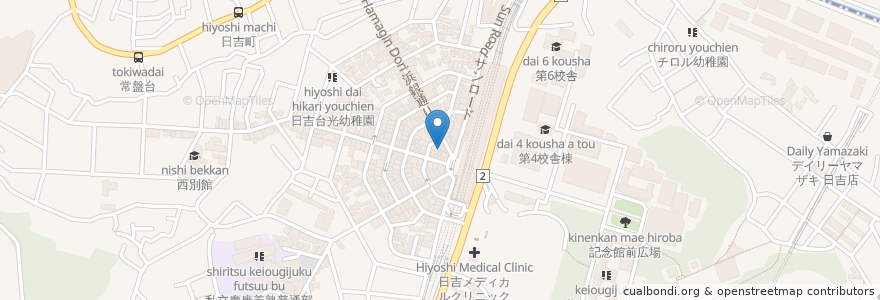 Mapa de ubicacion de 日吉 大勝軒 en 日本, 神奈川縣, 横滨市, 港北区.