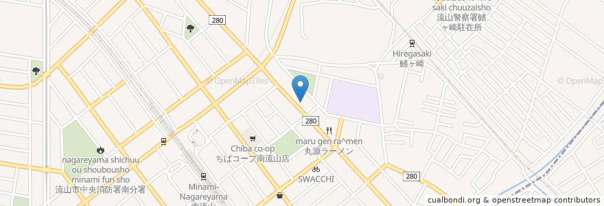 Mapa de ubicacion de ココス en Giappone, Prefettura Di Chiba, 流山市.
