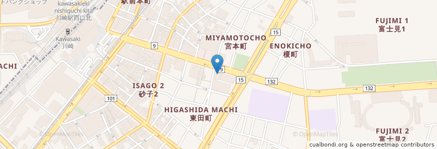 Mapa de ubicacion de ヒマラヤ 川崎店 en Japan, Präfektur Kanagawa, 川崎市, 川崎区.