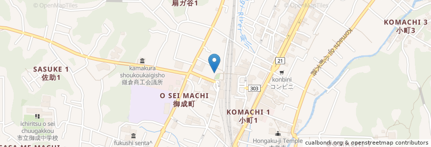 Mapa de ubicacion de 腸詰屋 鎌倉西口店 en Japón, Prefectura De Kanagawa, 鎌倉市.
