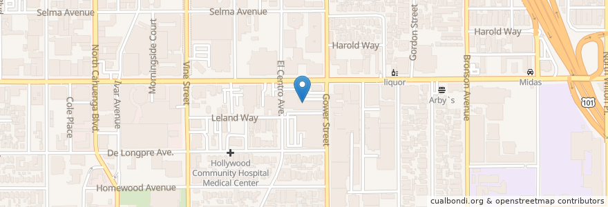 Mapa de ubicacion de Noodle World en United States, California, Los Angeles County, Los Angeles.