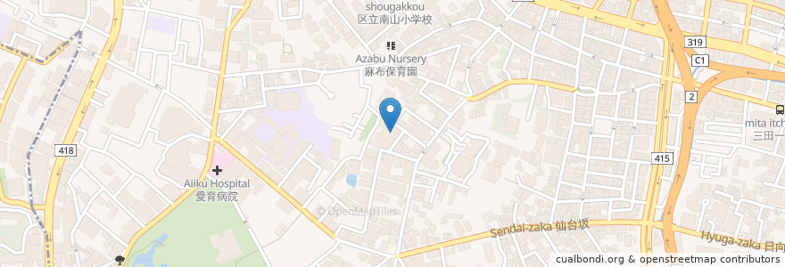 Mapa de ubicacion de スロバキア大使館 en Japonya, 東京都, 港区.