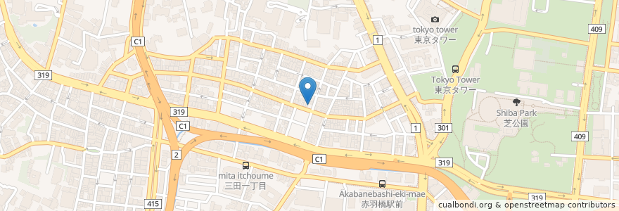 Mapa de ubicacion de パナマ大使館 en Japonya, 東京都, 港区.