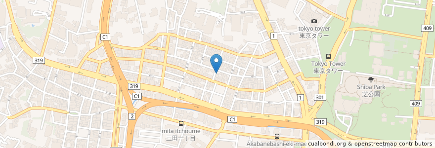 Mapa de ubicacion de パラオ共和国大使館 en Japan, 東京都, 港区.