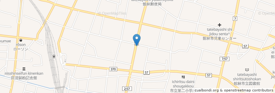Mapa de ubicacion de ミヨシ音楽教室 en Japón, Prefectura De Gunma, 館林市.