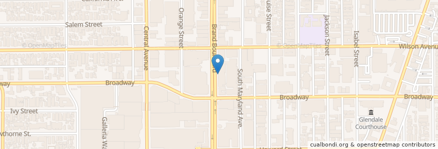 Mapa de ubicacion de Poké Cafe en United States, California, Los Angeles County, Glendale.