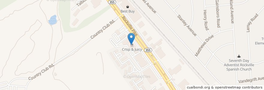 Mapa de ubicacion de Crisp & Juicy en United States, Maryland, Montgomery County, Rockville.