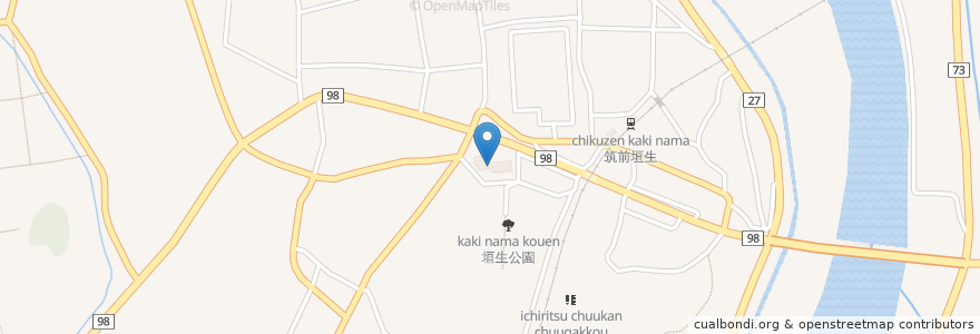 Mapa de ubicacion de 中間市西部出張所 en Giappone, Prefettura Di Fukuoka, 中間市.
