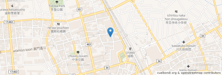 Mapa de ubicacion de 坂井メンタルクリニック en Giappone, Prefettura Di Saitama, さいたま市, 浦和区.